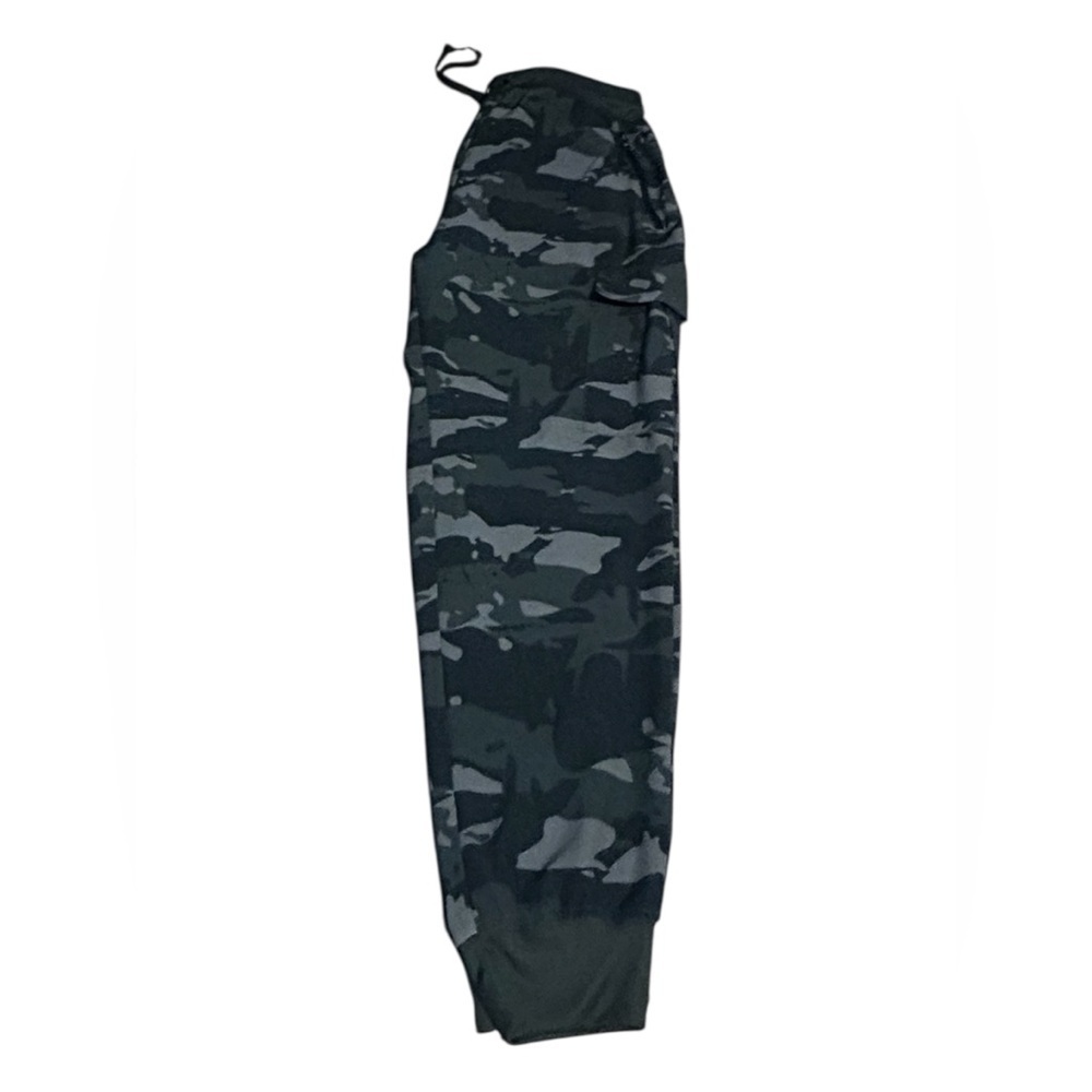 Camo Cargo Jogger Pants Mens Large Green Stretch Tactical Zip Pocket Athleisure - Picture 12 of 12